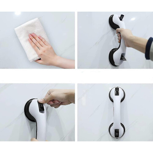 Confezione da 2 maniglie di supporto per doccia da 30 cm con ventosa resistente 2