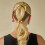 (Oval gold) Élastique Métal Cheveux Arc Double 2
