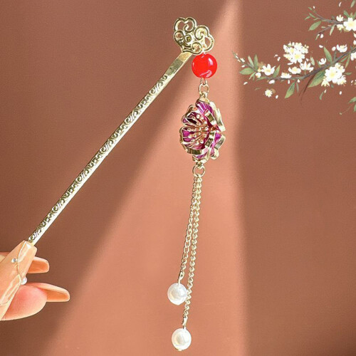 (2) Broche Papillon Perle - Style Chinois 2