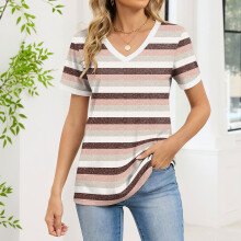 Damen-T-Shirts, kurzärmelige Dolman-Hemden, Kleidung-Braun XL