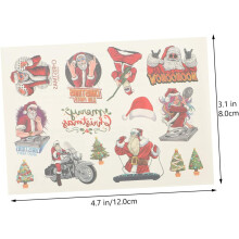 30 láminas de tatuajes temporales navideños con dibujos animados, estilo navideño, para niños y niñas.