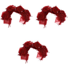 3 bolsas de organza con cordón para regalos de boda, ideales para guardar joyas, vino o cualquier otro tipo de obsequio.