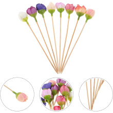 30 palillos desechables con forma de capullo de rosa para frutas, palillos decorativos para cócteles