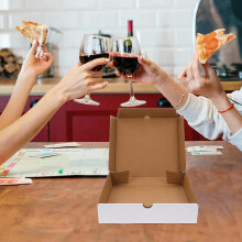 30 Stück 7-Zoll-Pizzakartons aus weißem Wellpappkarton mit Deckeln, faltbare Pappbehälter zum Mitnehmen