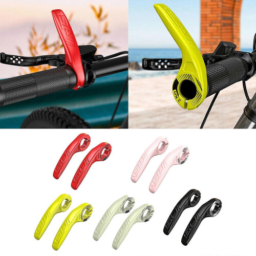 (Fluorescent Yellow) Mountain Bike Handlebar Ends Handle Replacement Adjustable Angles Bicycles Handlebar Bar Ends Cycling Accessories  Red 1