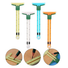 (Green) Sewing Gauge Sewing Measuring Tool 5-in-1 Sliding Gauge Measuring Sewing Ruler Tool Fabric Quilting Ruler for Knitting White