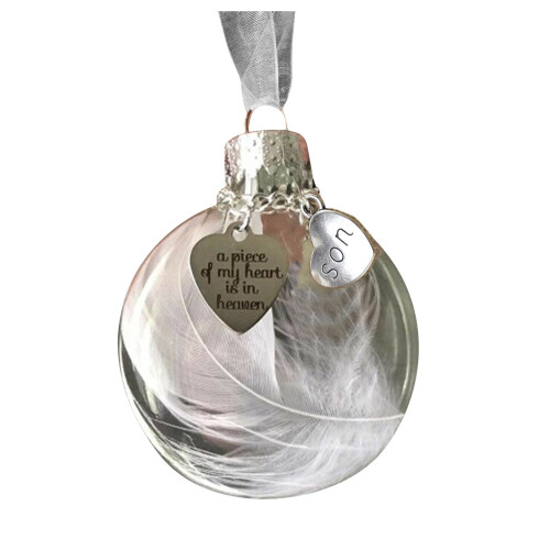 Feather Ball Ornament Clear 8 cm 1