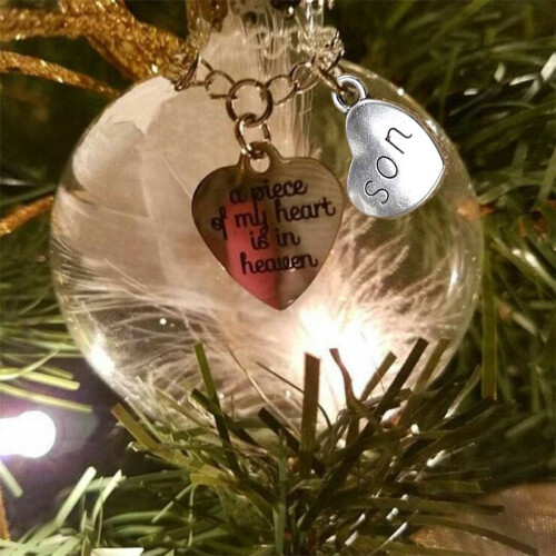 Feather Ball Ornament Clear 8 cm 2