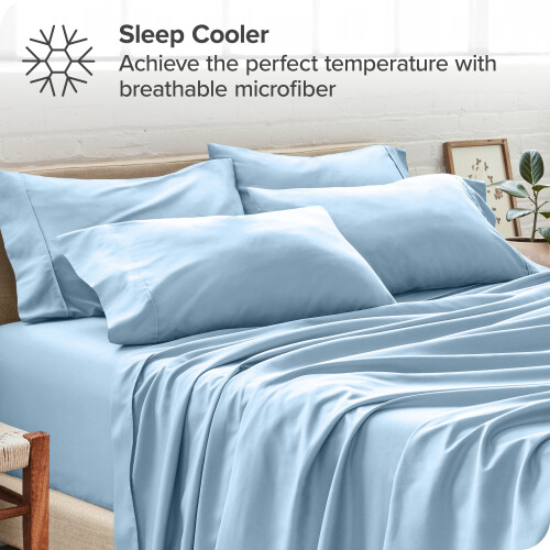 Bare Home pillowcase set light blue standard 4 count 2