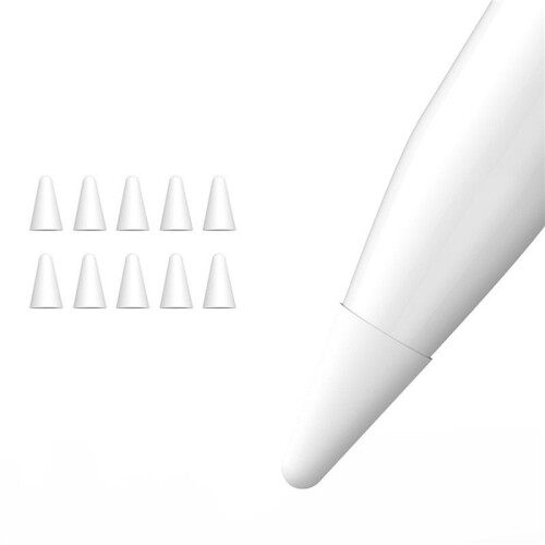 30Pcs Silicone Replacement Tip Case Protective Cover for  Pencil 1St 2Nd Touchscreen Stylus Pen Case White 1