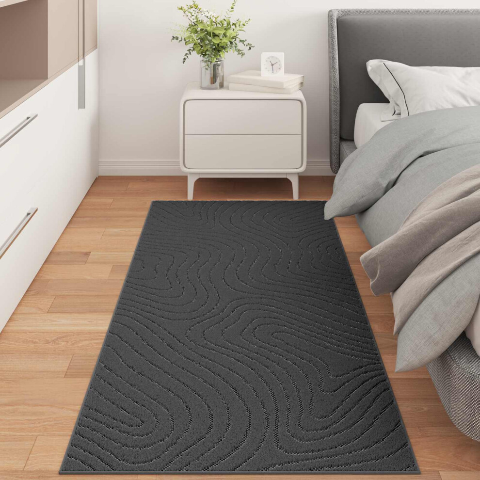 Vidaxl Area Rugs Rectangular Palmeras Anthracite 150 X 80 Cm Polyester