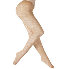 Fashionable Hollowed Out Fishnet Tights Glitters Gold-Color