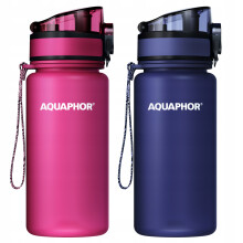 Aquaphor City 0,35L filterpatronflaske, to farver: pink og marineblå