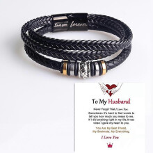 (to husband) Men's Adjustable Bracelet Wristband Love You Forever To Male Gifts