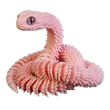 (Laser Powder) 3D Printed Viper Snake, Flexible Snake & Articulated Fidget Toy, Crystal-Like Spirit Animal Figure Model Toy for Adults Kids
