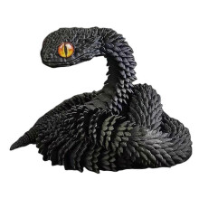 (Silk Black) 3D Printed Viper Snake, Flexible Snake & Articulated Fidget Toy, Crystal-Like Spirit Animal Figure Model Toy for Adults Kids