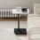 Living And Home C Shaped Side Table with Wheels, White Marble 2