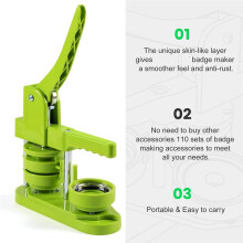 Machine à Fabriquer des Boutons 58 mm - Presse à Perforer Ergonomique avec Poignée Arquée