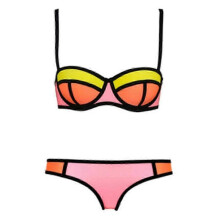 (S, pink) Bikini Set Fashionable Chromatic Color Sexy Camisole Swimwear Swimsuit