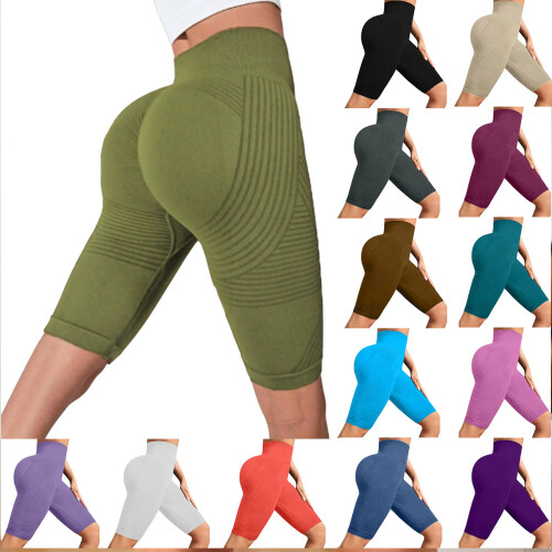 Soft Tummy Controls No See Through Workout Athletic-Apricot L 1