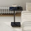Living And Home C Shaped Side Table with Wheels, Black Marble 2