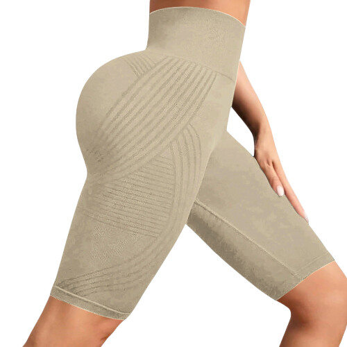 Soft Tummy Controls No See Through Workout Athletic-Apricot L