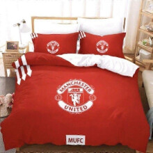 (150x200, B) 2025 Newest Bedding Set, Football Club Print Duvet Cover Set, Soft Microfiber