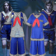 (Female, XXXL) Stranger Cosplay Robin Scoops Ahoy Adult Halloween Carnival Party Suit Costume With Steve Harrington's Style