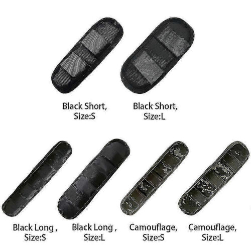 (L, 2pcs Black Short) Backpack shoulder strap pad non slip hook and loop fastener padded 2