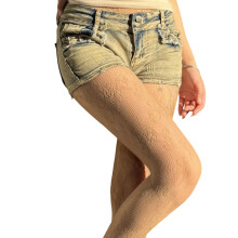 Collants en dentelle à motifs de vigne florale pour-Café léger