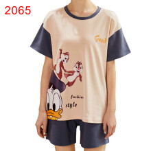 (2065) Ensemble Pyjama Couple Été Motif Cartoon