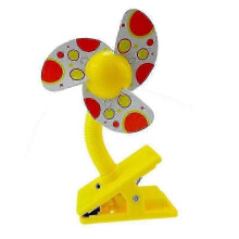 (yellow) Str Clip On Mini Fan Portable Safety Pushch Car Seat Prams Soft Fin