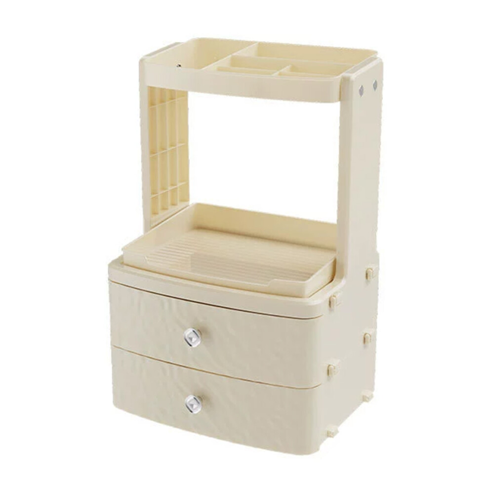 Zhouq-Outdoors (White) Large 4-Tier Cosmetic Organizer Box - Ideal Gift