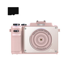 Digitalkamera 4K/48 MP/18-facher Digitalzoom/Autofokus/Dual-Kamera 32 GB Speicherkarte Pink