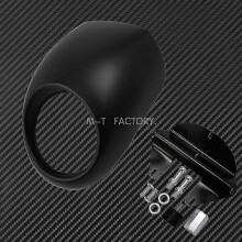 (Bright black Fairing) Motorcycle Head Light Mask Headlight Fairing Front Cowl Fork Mount Bright Matte Black For Harley Spo