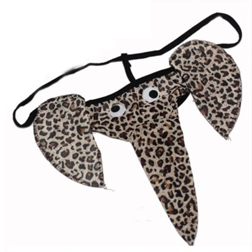 (Leopard) Men\'s Elephant G-String Funny Underwear
