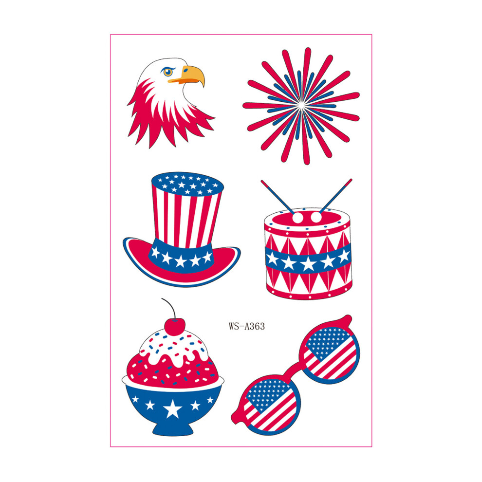 Phui-Pet-Supplies (01) Patriotic 4Th July Tattoos - Usa Flag Stickers