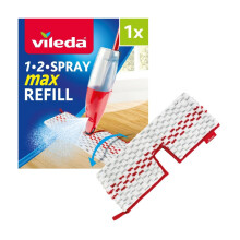 Vileda 1-2 Spray Max Refill - Double-Sided Cleaning for Wet & Dry Use - Fits 1-2 Spray Max - Authen