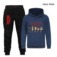 (150, blue) Kids Stranger Things Hoodie Boys Hellfire Club Tracksuit Top Pants Outfits Sets