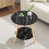 Living And Home 50cm Black Double-Tier Round Wooden Side Table 1
