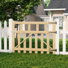 120x90cm Wooden Garden Gate, Spruce Fence Gate with T-Hinges & Stainless Steel Bolt