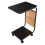 Living And Home C-Shaped Side Table with Storage Bag, Black 3