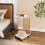 Living And Home C-Shaped Side Table with Storage Bag, White 1