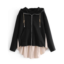 (S) Women's Clothing Loose Zip Patchwork