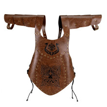 Theatrale kleding Kunstleer lijfje met decoratieve-Bruin 07