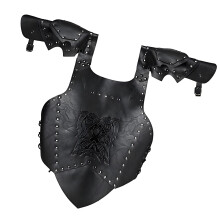 Gilet Corset en Faux cuir avec clous métalliques,-Noir 09