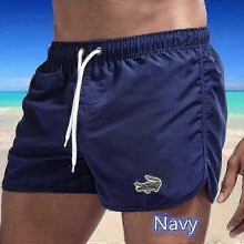 (M, navy blue) 2024 Men's Quick-Dry Swim Trunks Sports Beach Shorts Jogging Swimwear