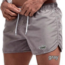(2XL, silver) 2024 Men's Quick-Dry Swim Trunks Sports Beach Shorts Jogging Swimwear