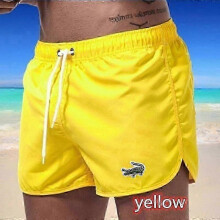 (4XL, yellow) 2024 Men's Quick-Dry Swim Trunks Sports Beach Shorts Jogging Swimwear