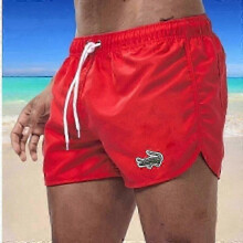 (XL, red) 2024 Men's Quick-Dry Swim Trunks Sports Beach Shorts Jogging Swimwear